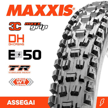 Maxxis Tyre Assegai 27.5 X 2.50 WT 3C Grip DH TR E-MTB Fold 60X2TPI E-50